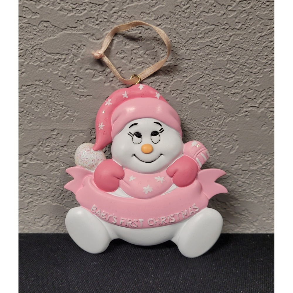 Rudolph & Me Personalizable "Baby's First Christmas" Snowbaby Girl Xmas Ornament
